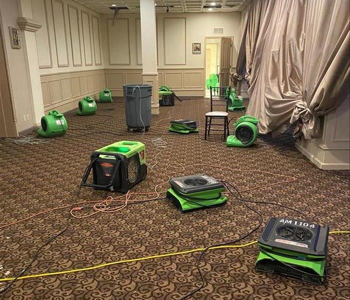 SERVPRO equipment in a commercial building