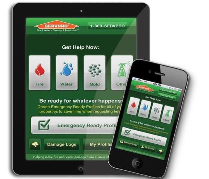 SERVPRO Emergency Ready Profile App being shown on an Ipad and phone
