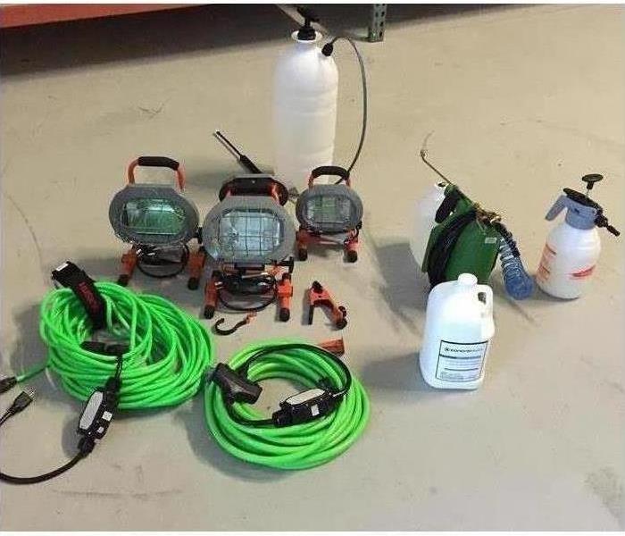 Professional SERVPRO mold mitigation and remediation chemicals and equipment