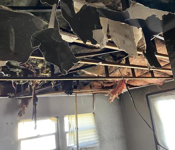 fire damaged ceiling 
